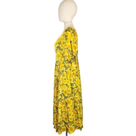 Vintage Isola Sunflower Midi Dress Size 38 - Picture 3 of 10